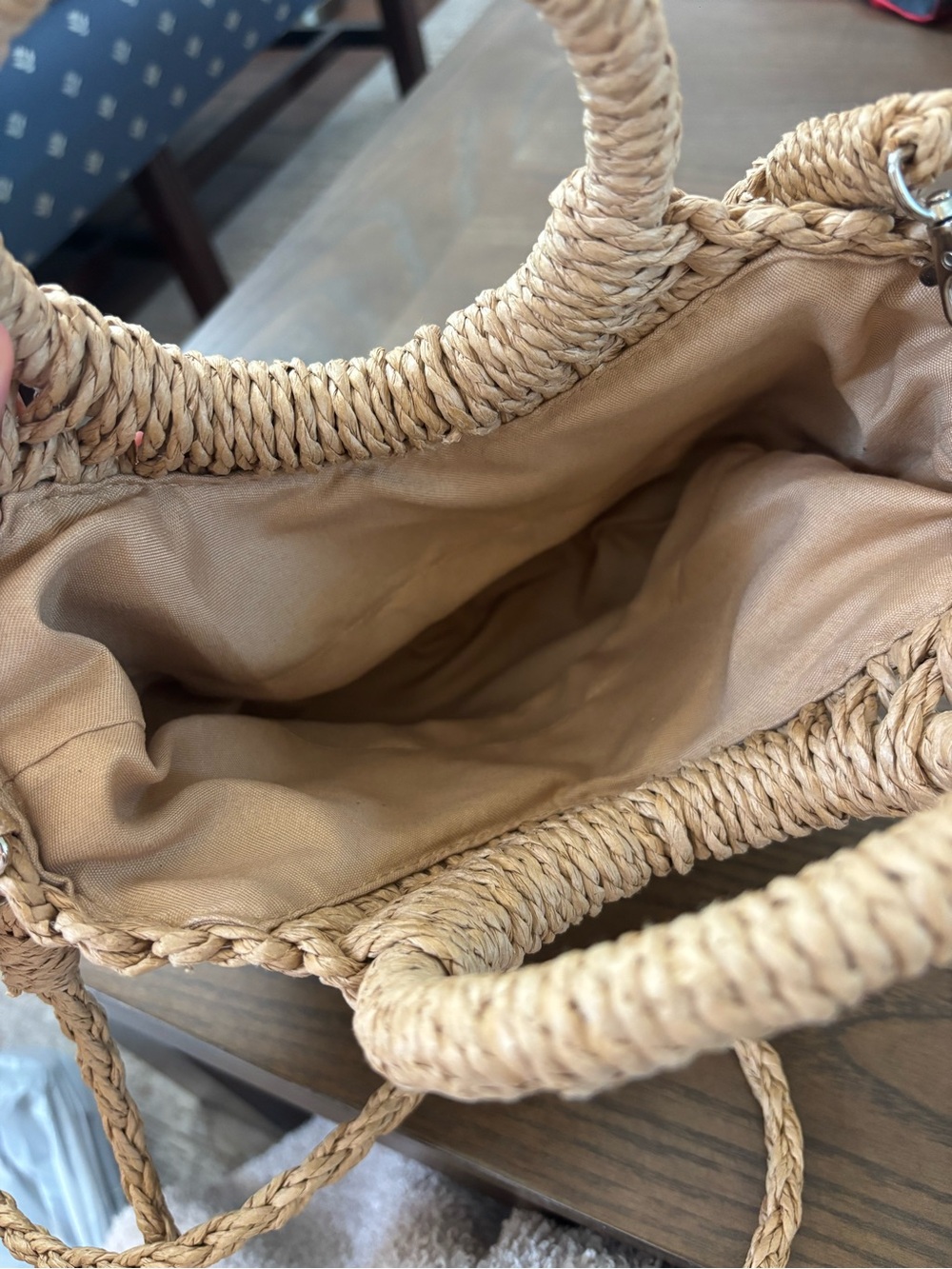 Bride Embellished Straw Crossbody Bag - Natural - Picture 2 of 2